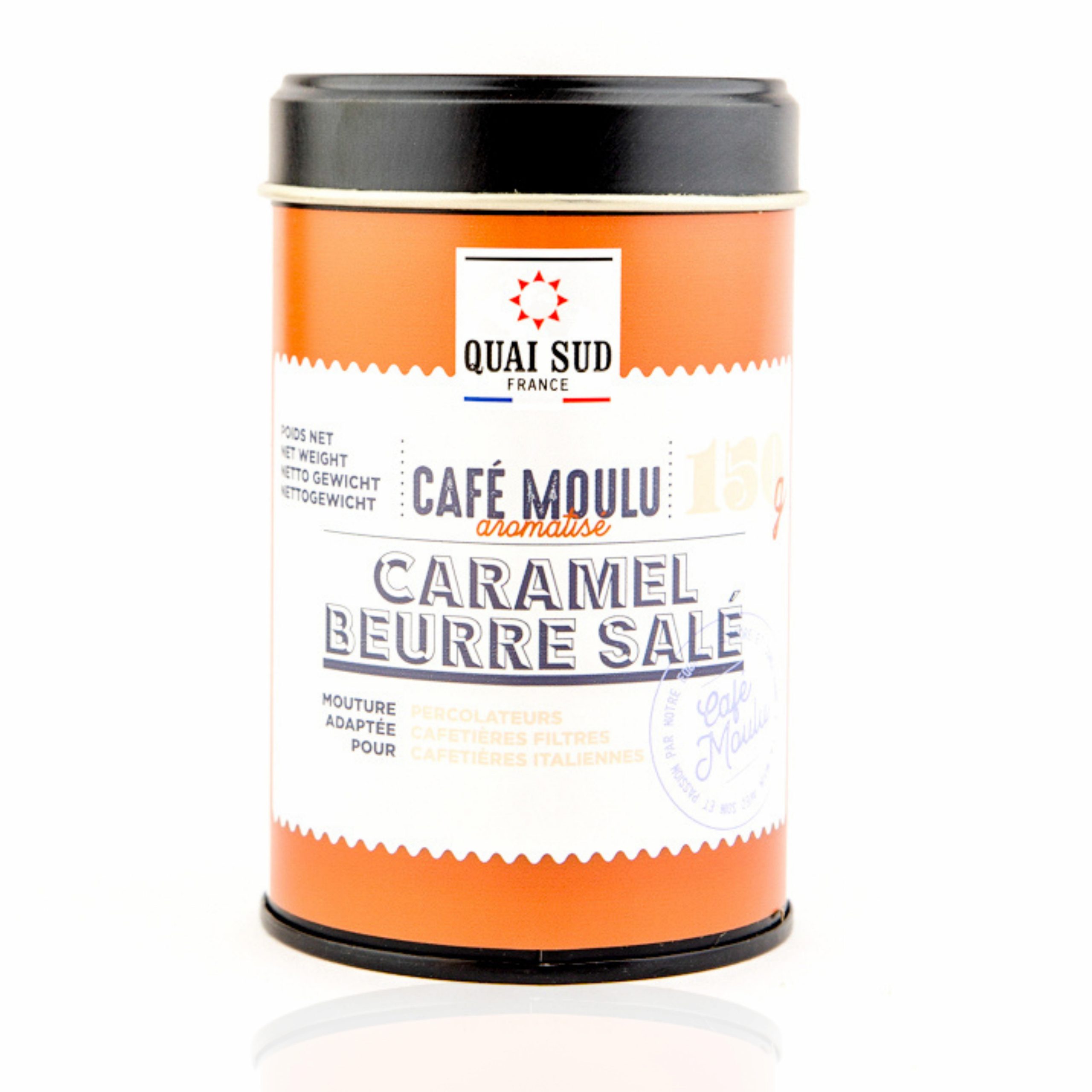 Café moulu aromatisé caramel beurre salé